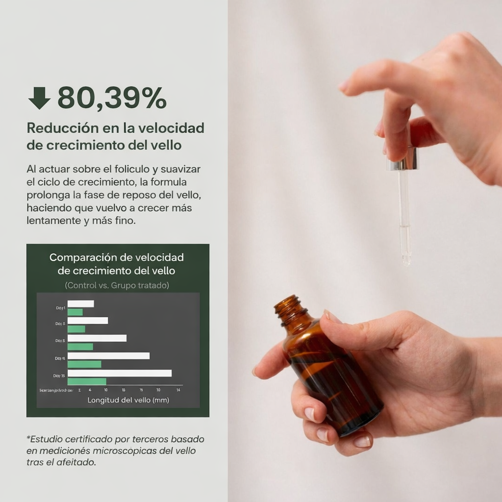 Aceite Dermavel — Reduce el crecimiento del vello en 4 semanas